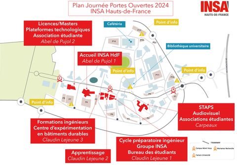 Plan Journée Portes Ouvertes INSA Hauts-de-France Plan