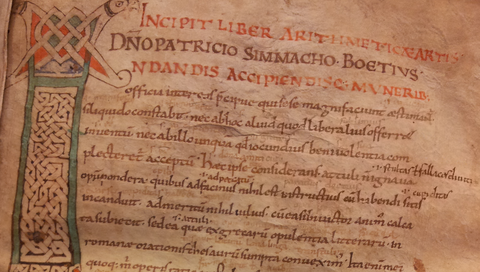 Début de l'Arithmétique de Boèce Manuscrit 928, Médiathèque de Cambrai