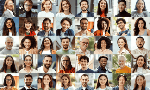 Illustration multitude de visages photo tirée de adobe stock